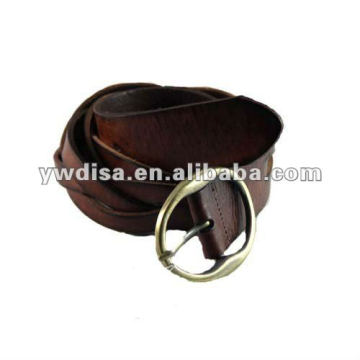 Wide Braided Genuine Leather Belt